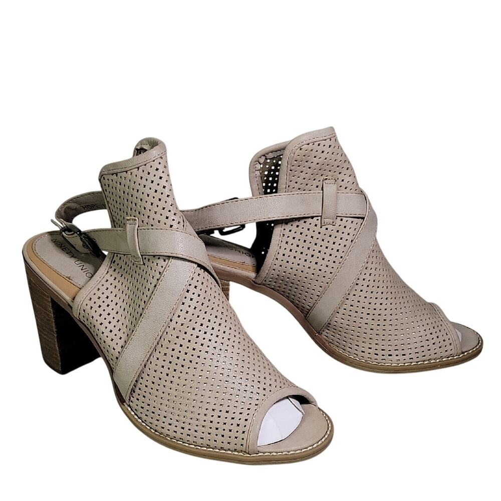 Ninety Union Hope Slingback Leather Open Toe Ankle Boots Womens Size 11 NEW